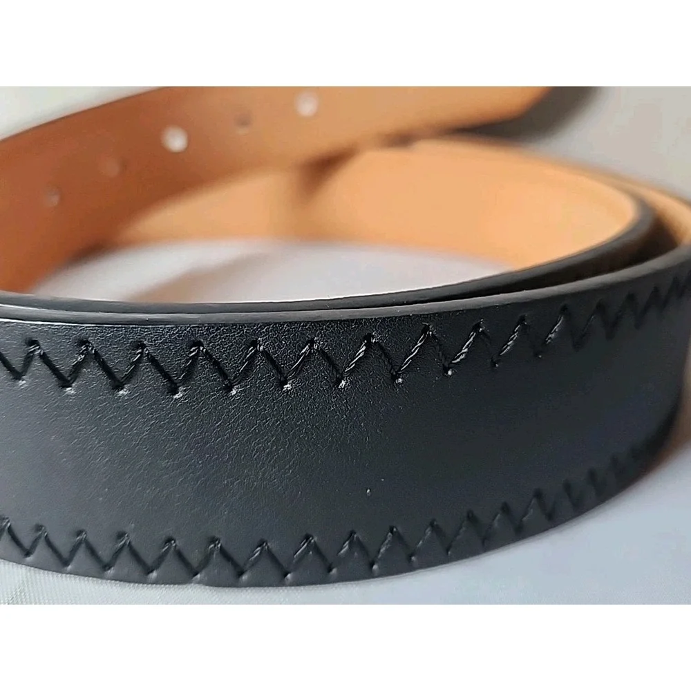 NWT Men's XL 42-44 Black Genuine Leather Work/Casual Belt 1.5